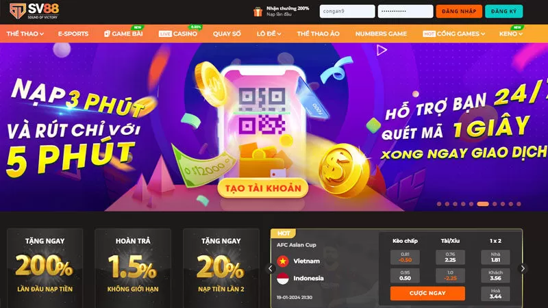 Cách đăng ký tài khoản SV88 nhanh chóng nhất 2025