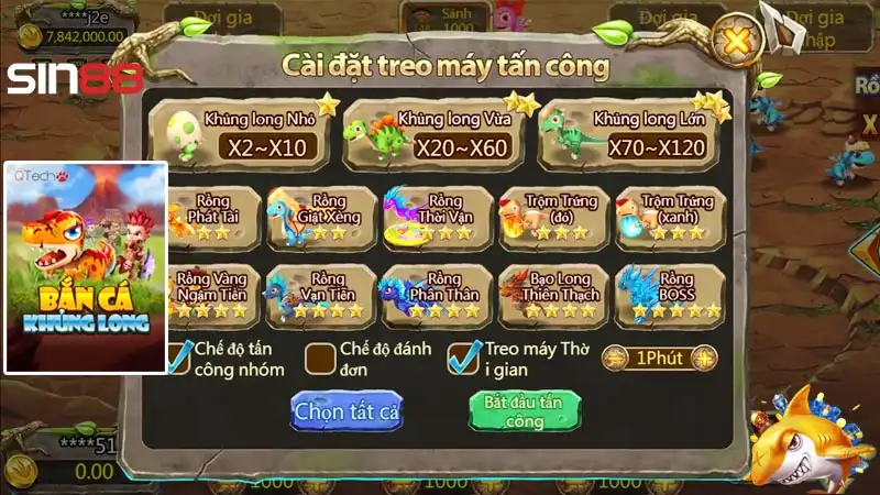 Thủ thuật chơi game Bắn cá khủng long dành cho tân cược thủ